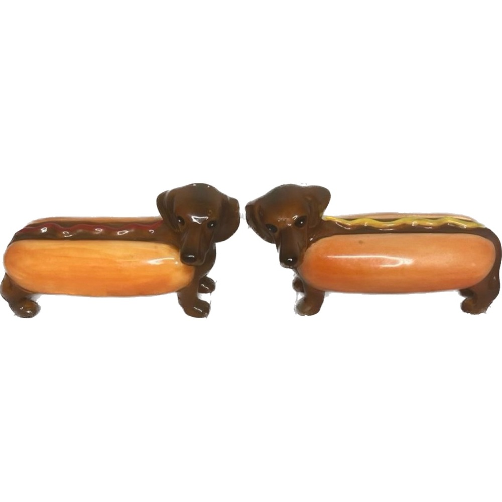 Happy Hotdogs Daschund Salt & Pepper Shakers set
